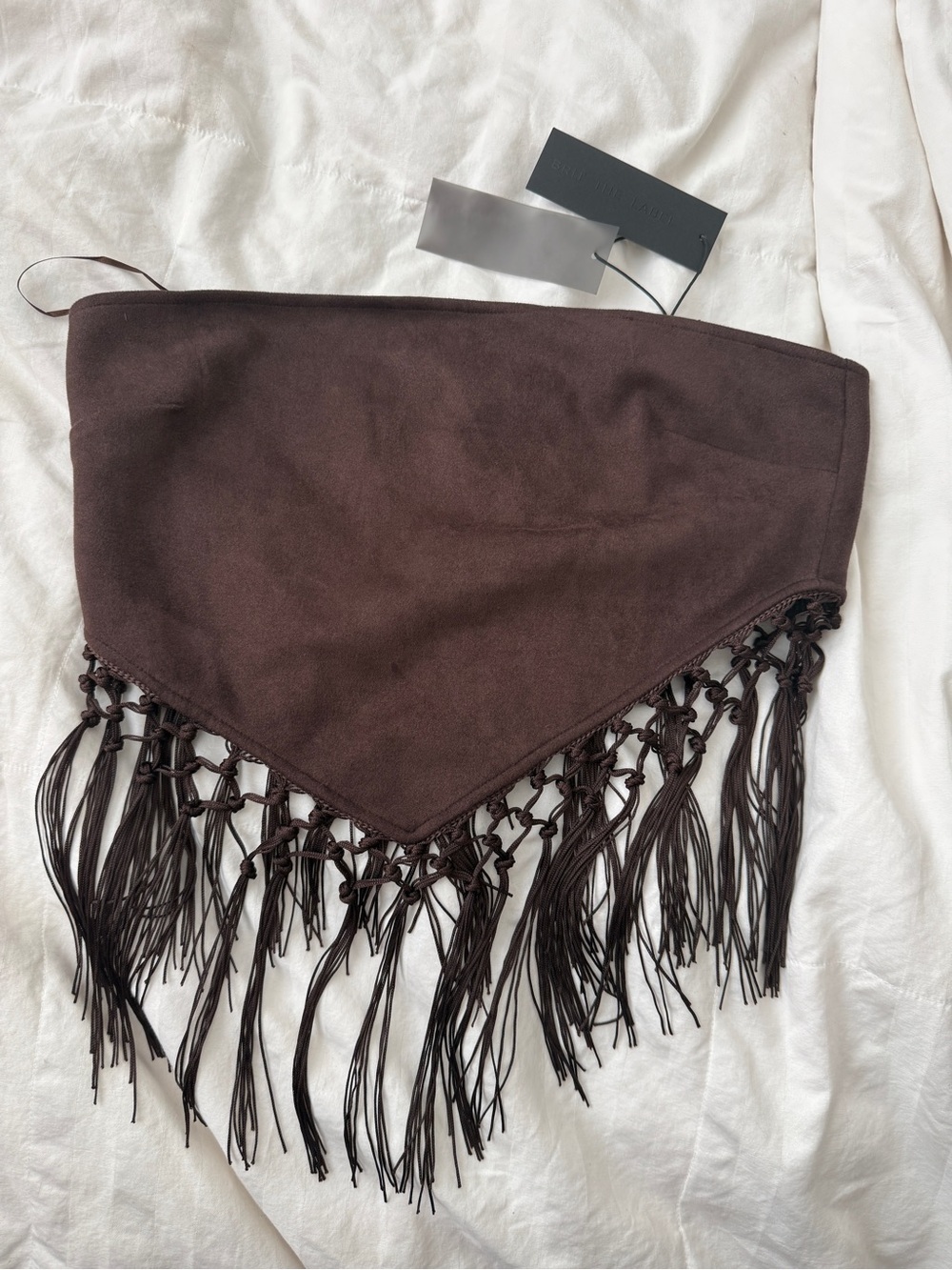 Fringed Brown Bandana Crop Top